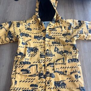 Yellow Construction Vehicle Print Raincoat